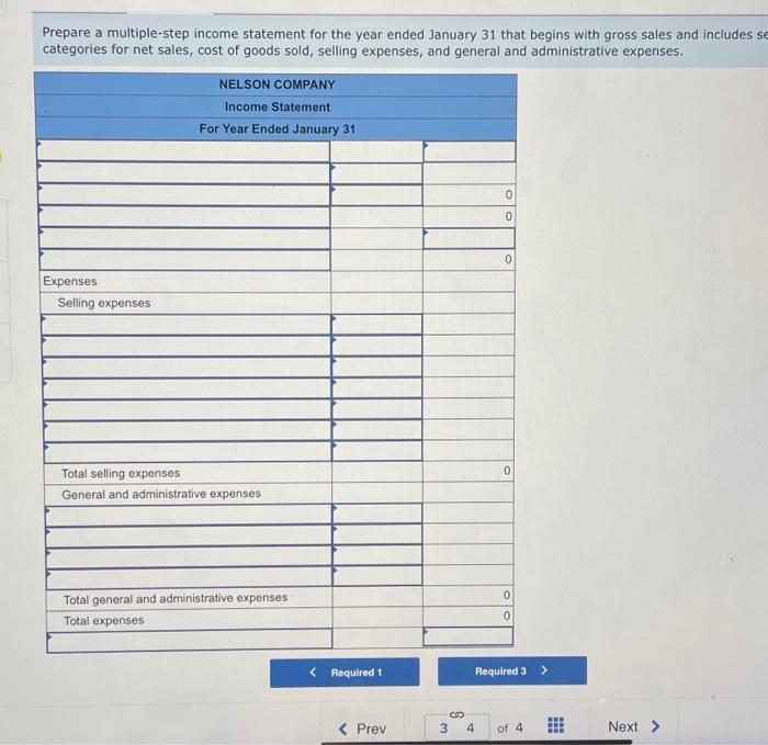 categorizes the remaining expenses as general and administrative. NELSON COMPANY Unadjusted Trial