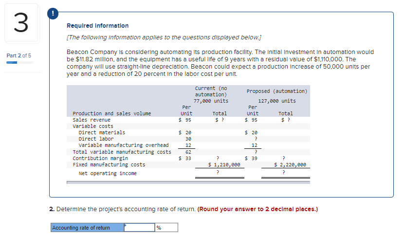 Part 1 of 5 Required Information [The following information applies to the