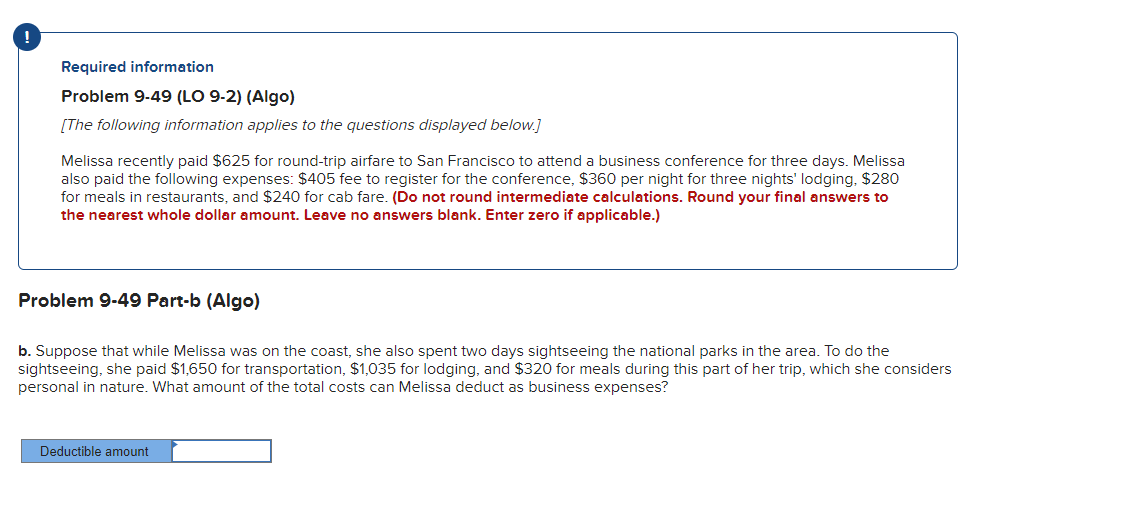 Problem 9-49 (LO 9-2) (Algo) [The following information applies to the questions