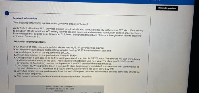 What would be the correct answers? Return to question Required information [The