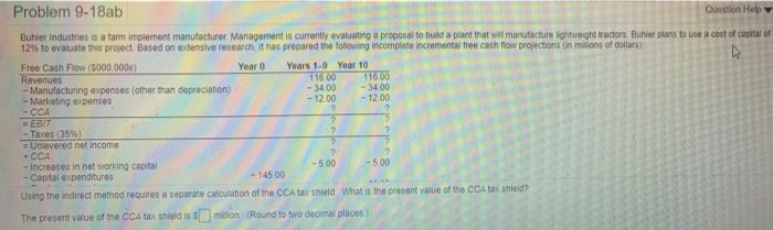  Problem 9-18ab Question Help Burier industries is a farm implement manufacturer
