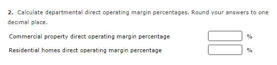 Statement With Departmental Direct Operating Margin and Total Operating Income Durwood Thomas