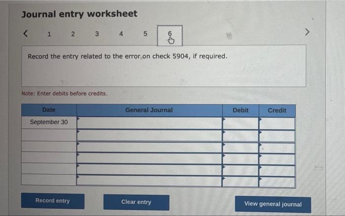 $ 1,169 $ 19,912 September 7 Check #5901 $ 1,895 $ 18,017