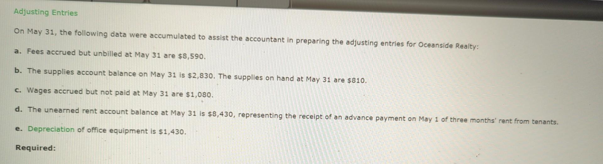  fill out the empty boxes On May 31 , the following