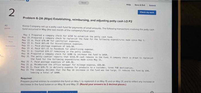 solve for may 15, and may 31 Help Save & Edit Sut