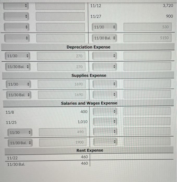 question.) 11/1 Bal. 11/10 11/12 11/29 1.220 2,520 460 1,010 11/30 Bal.