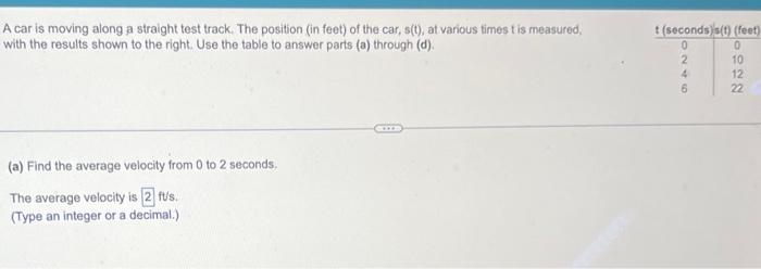 2 is wrong A car is moving along a straight test track.