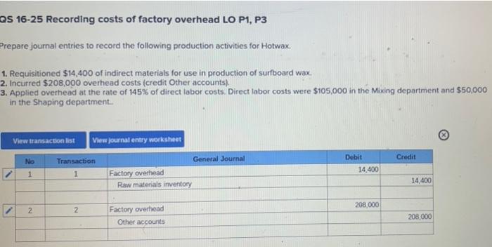 3 > Applied overhead at the rate of 145% of direct labor