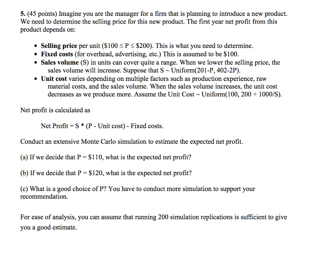Stochastic Operations Research) Please submit your work via Blackboard: 1. A single