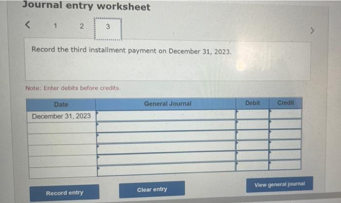 payments at the end of each year. The payments include interest ar