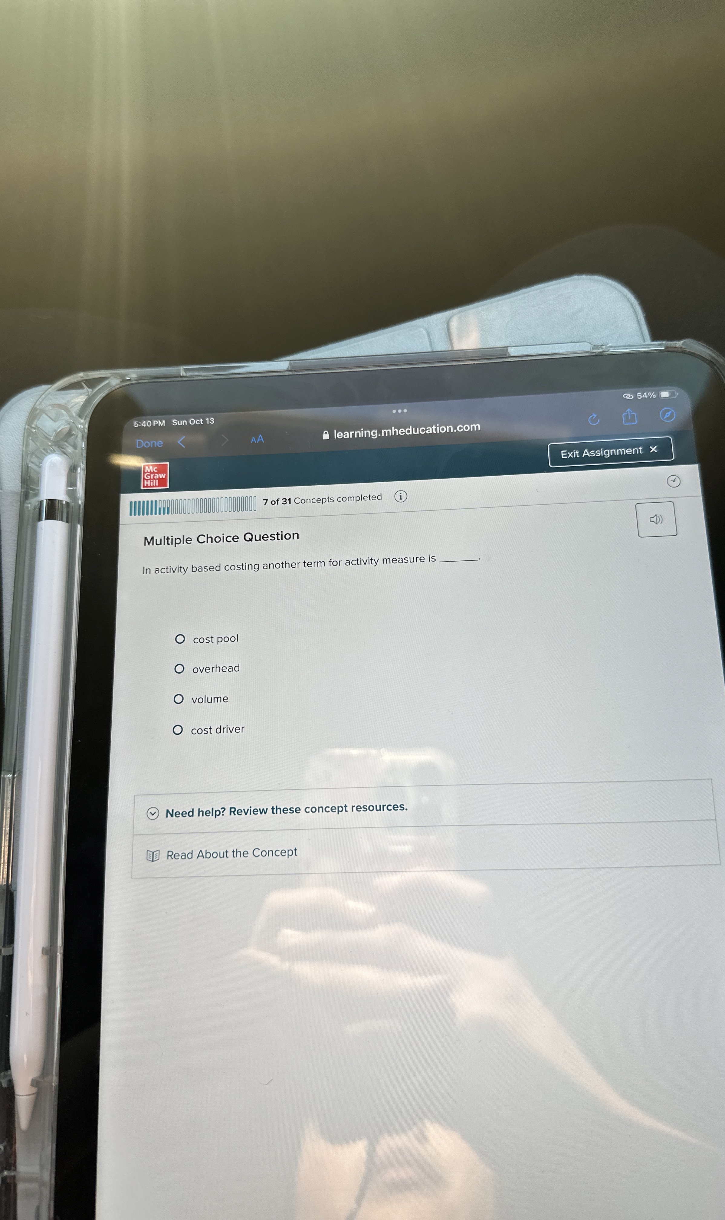  Multiple Choice Question In activity based costing another term for activity