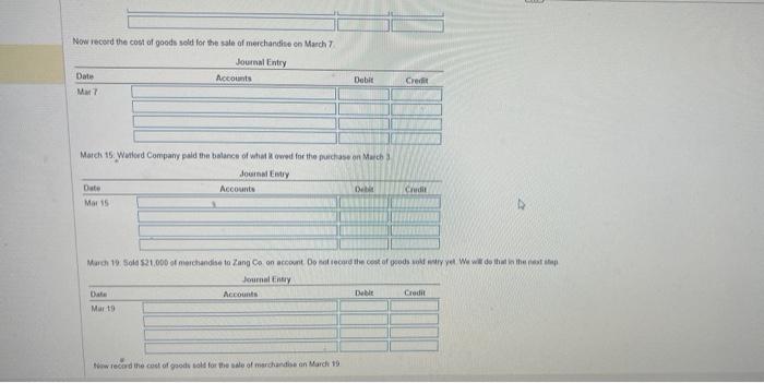 & Gedit \\ \hline \end{tabular} How recoed the cott of goods sald