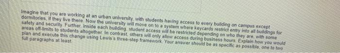 i need help!! Imagine that you are working at an urban university,