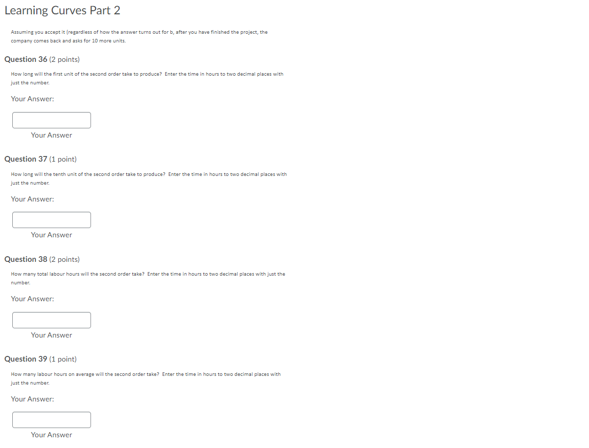 Learning Curve Help Operations Management Learning Curves Part 2 Assuming you accept