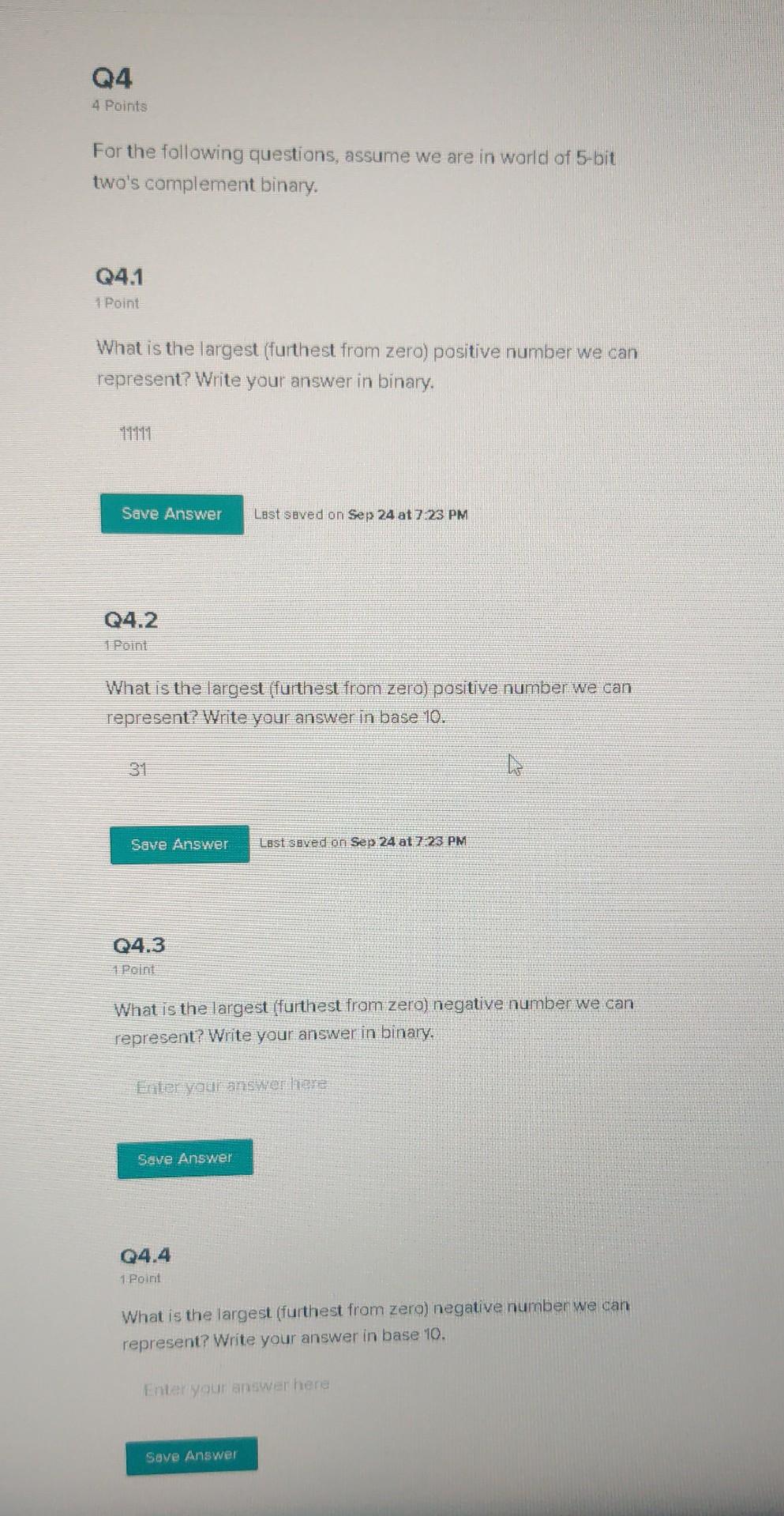 do the last 2 please Q4 4 Points For the following