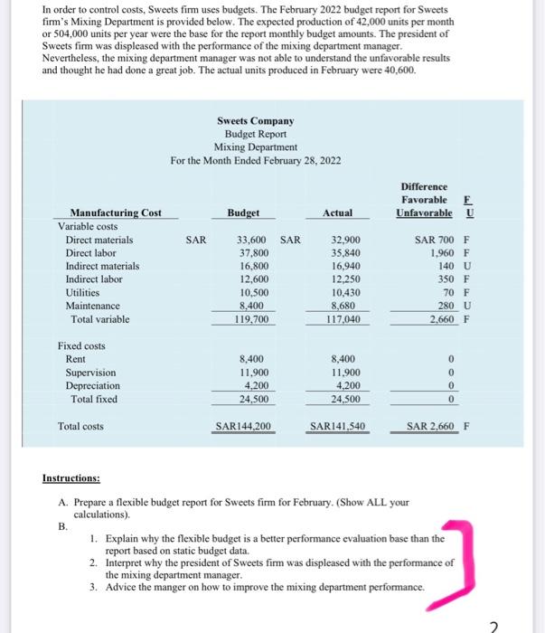 "part B" , last 3 questiions Instructions: B. A. Prepare a flexible