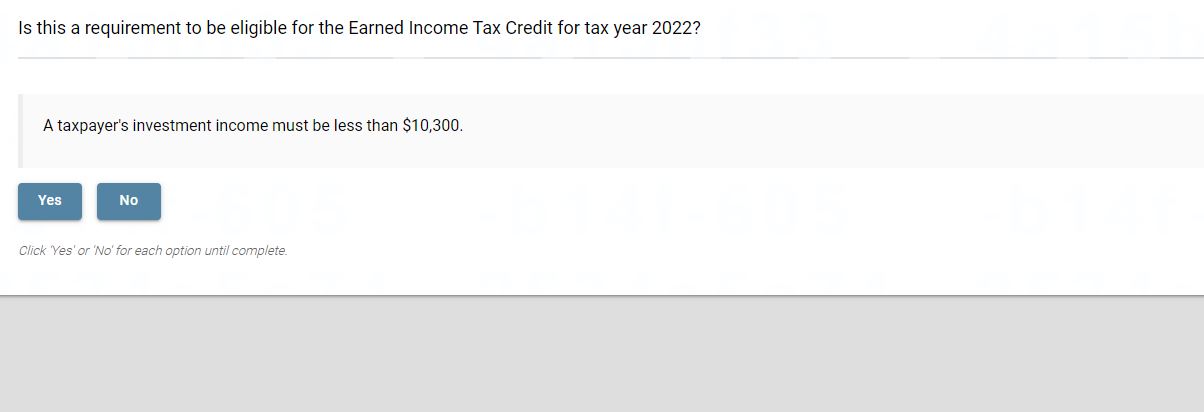  Is this a requirement to be eligible for the Earned Income