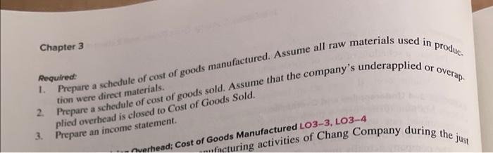 of Cost of Goods Manufactured and Cost of Goods Sold: Income The
