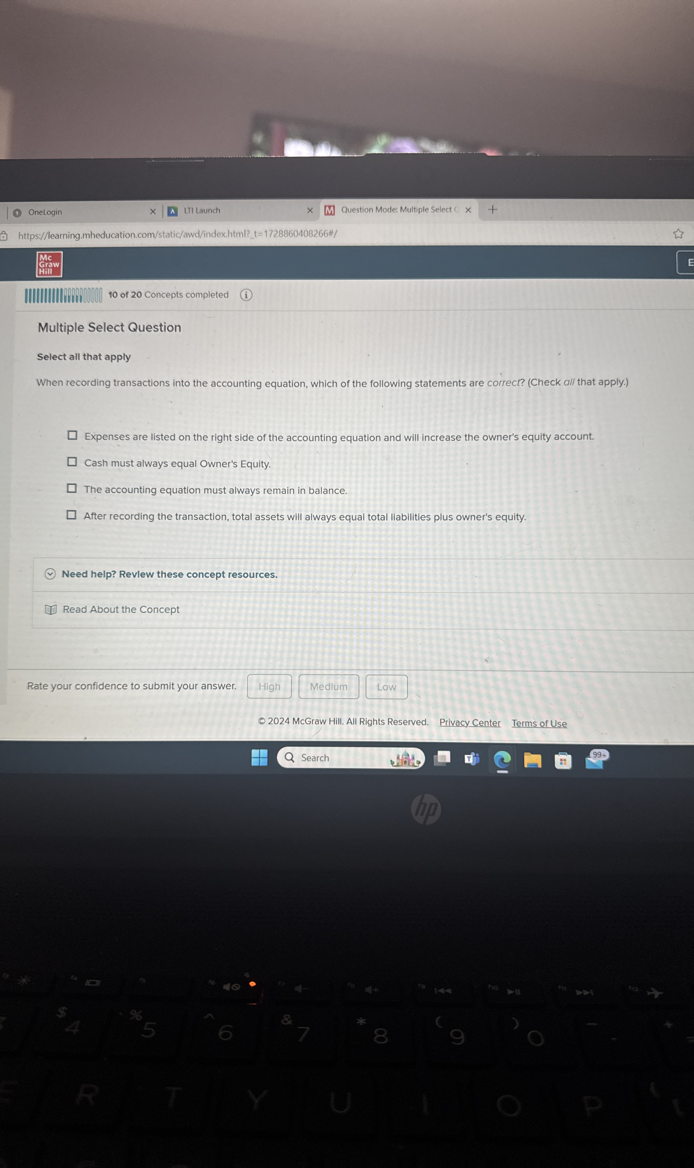 Multiple Select Question Select all that apply When recording transactions into