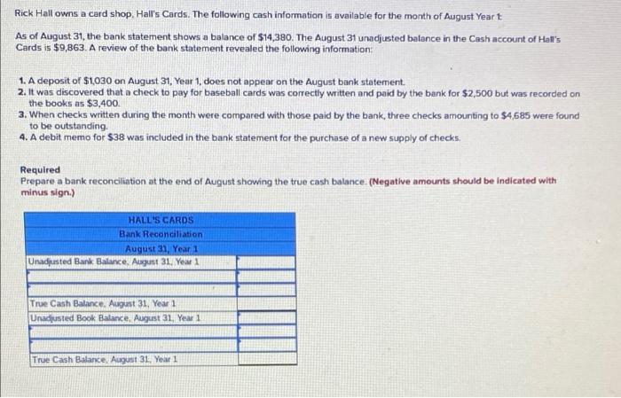 could you help me please ?? Rick Hall owns a card shop,