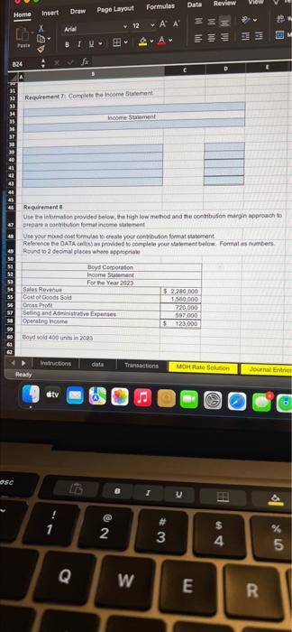 2004 Use the information provided the high low method and the contention