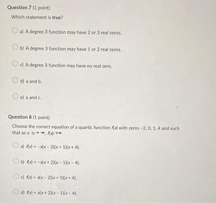 Select the correct answer. Which statement is true? a) A degree