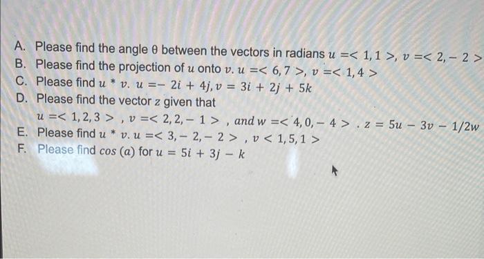 this is Calculus 3 i need help with A-F please A. Please