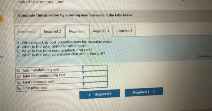 expenses for the month: Required: 1. With respect to cost classifications for