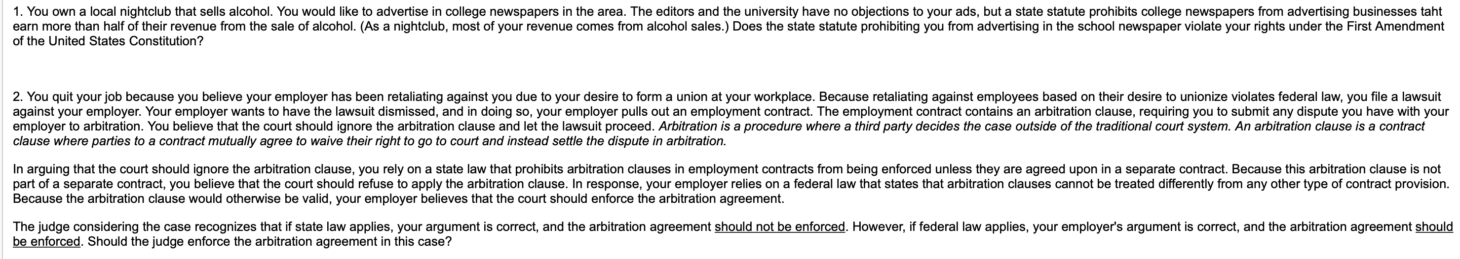 Using the IRAC method, please help me understand how to answer these.