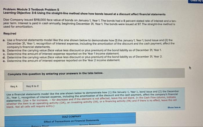 5. Check Problem: Module 3 Textbook Problem 5 Learning Objective: 3-6 Using