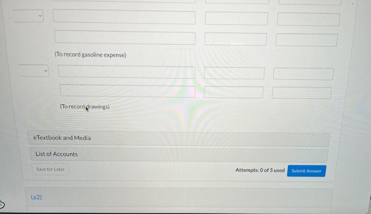 balance on account. 3 Purchased cleaning supplies for $1,900 on account. 5