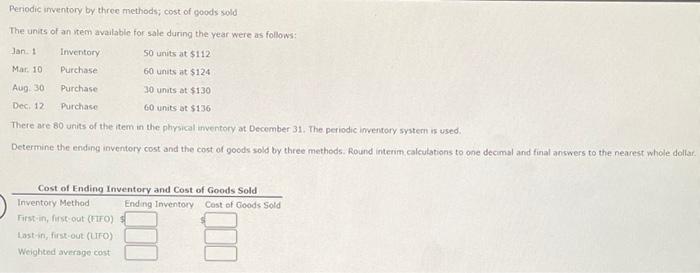 i dont know how to solve and need help asap Periodic inventory