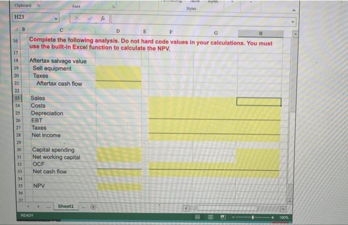 excel 3 Calculating NPV - Excel ? X FILE HOME INSERT PAGE