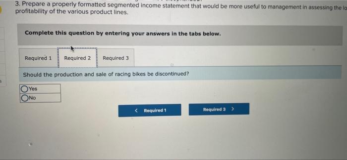 a racing bike Data on sales and expenses for the past quarter