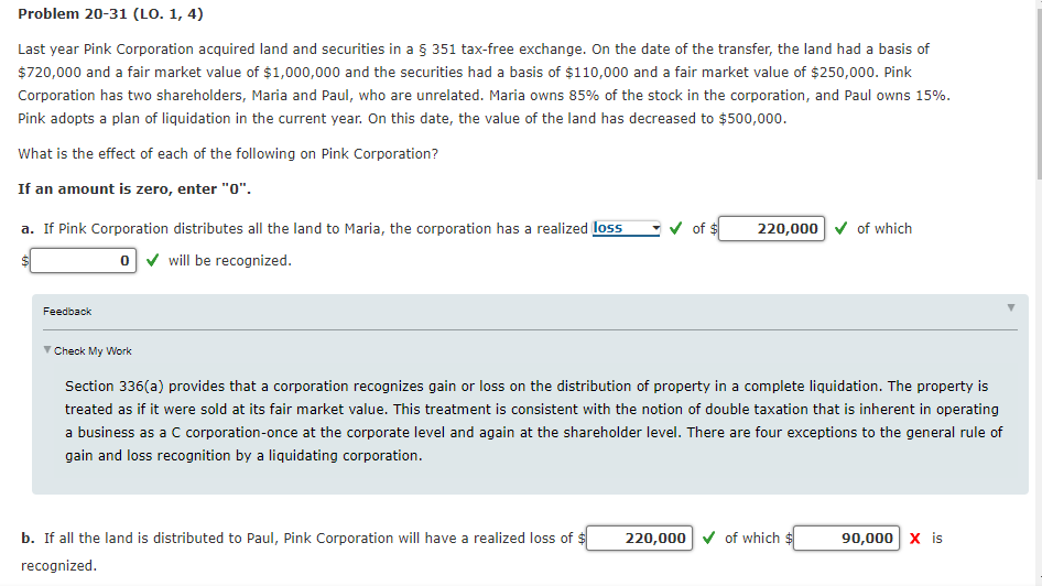  What amount is recognized? Thanks. Problem 20-31 (LO. 1, 4) Last
