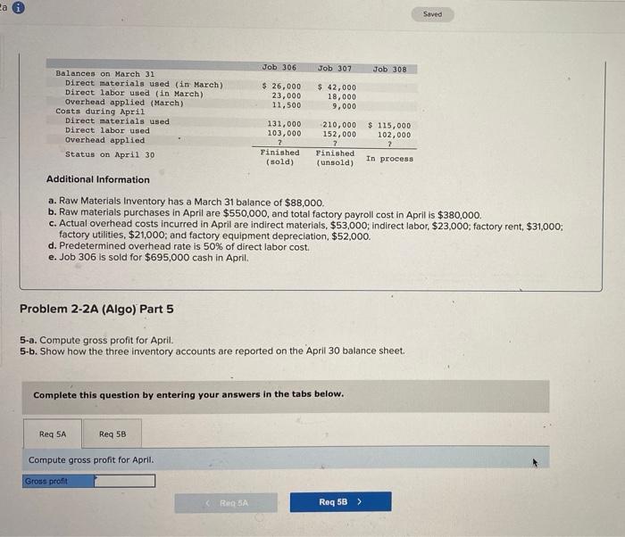 displayed below.) Marco Company shows the following costs for three jobs worked