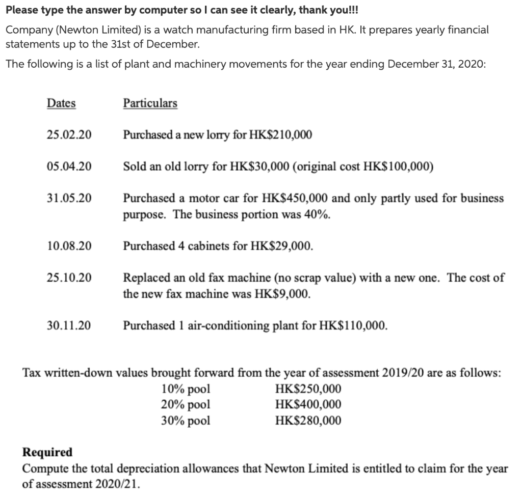 Information maybe needed: Please type the answer by computer so I