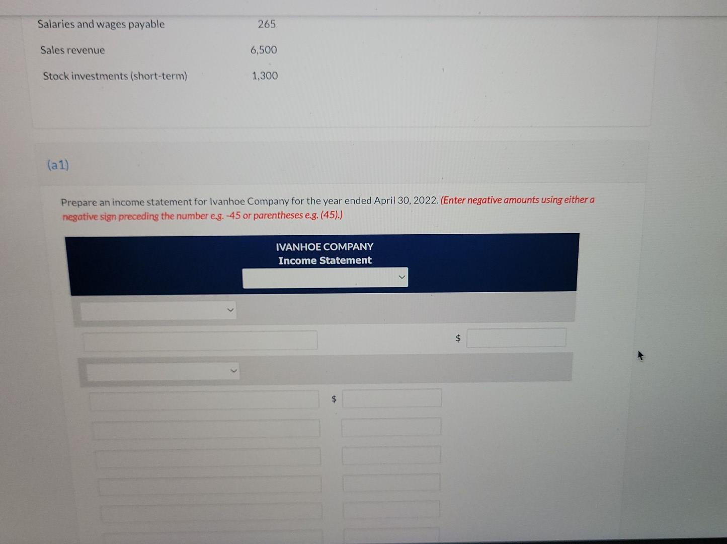 you. You are provided with the following information for Ivanhoe Company, effective