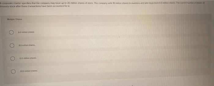 to 20 milion shares of stock. The company set to shares to