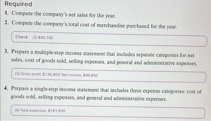 merchandising amounts and formatting income statements C1 P4 Valley Company's adjusted account