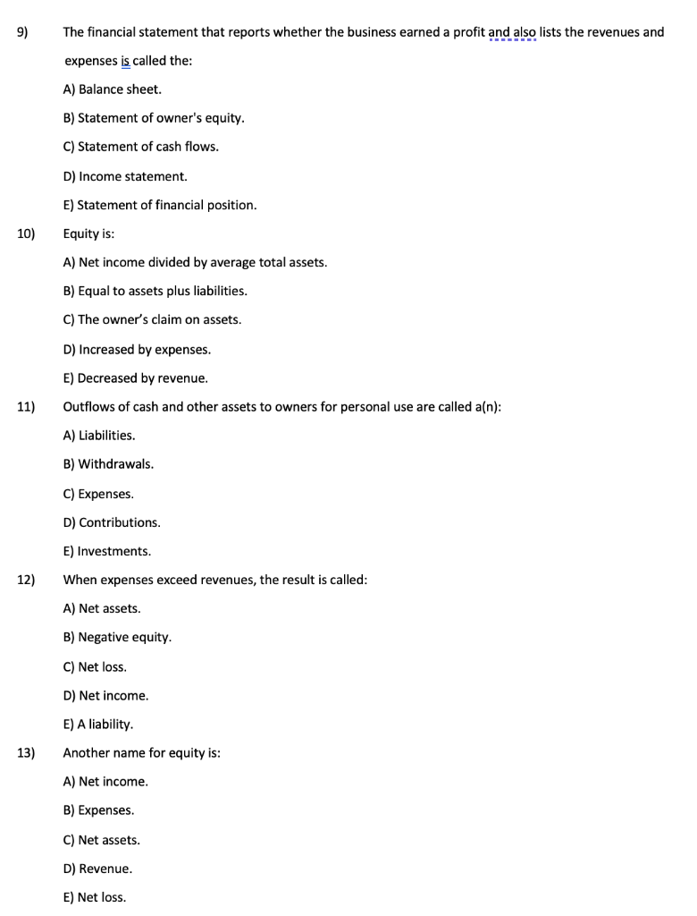 MULTIPLE CHOICE - Choose the one alternative that best completes the statement