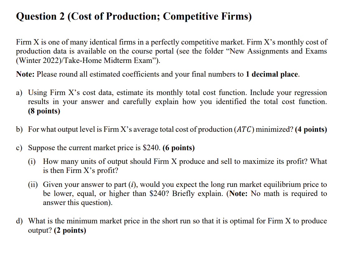 Please clearly identify the question you are answering and answer a-d. Thank