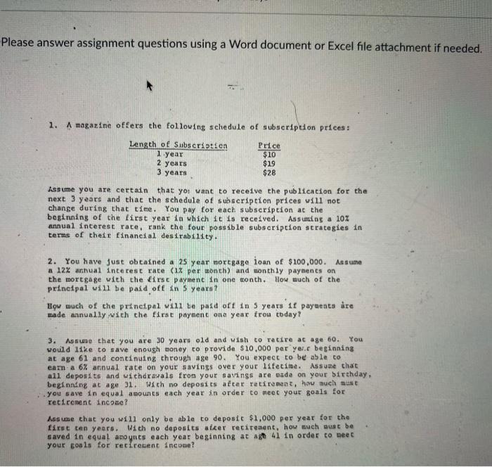 ASAP ASAP ASAP!!! Please answer assignment questions using a Word document or