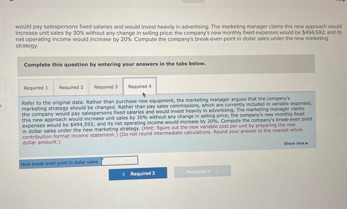 Morton Company to automate a portion of its operations. Variable expenses would