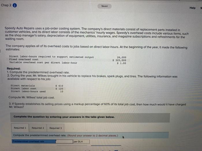  What would be the correct answer? Speedy Auto Repairs uses a