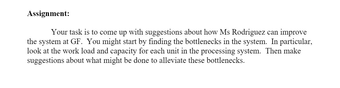  Assignment: Your task is to come up with suggestions about how