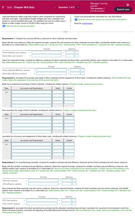 please help me solve = Quiz: Chapter M:8 Quiz Question 1 of