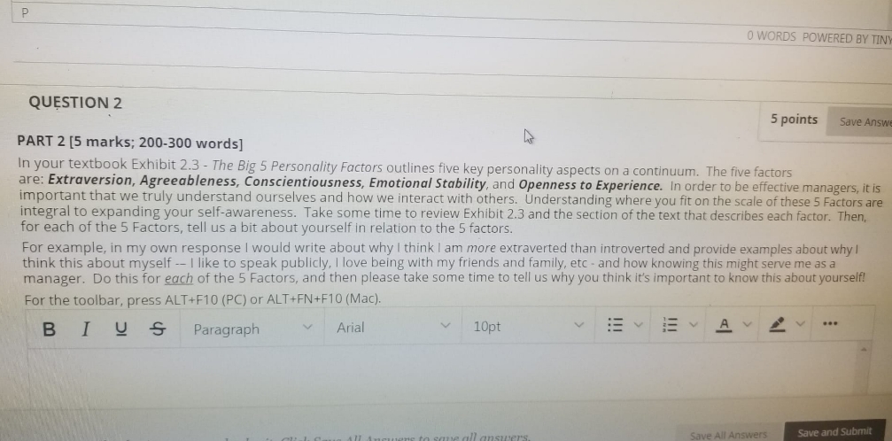 answer the below. D 0 WORDS POWERED BY TIN' QUESTION 2 5