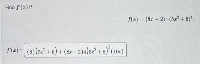 the tangent line to the graph of y(x)=8(xx1)2 at x=2. An equation