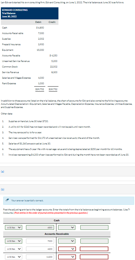 Part (b) using the format shown in the sample below Lan Edward